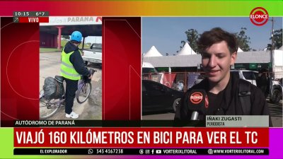 I&ntilde;aki Zugasti recorri&oacute; 160 kil&oacute;metros en bici para ver el TC en Paran&aacute;